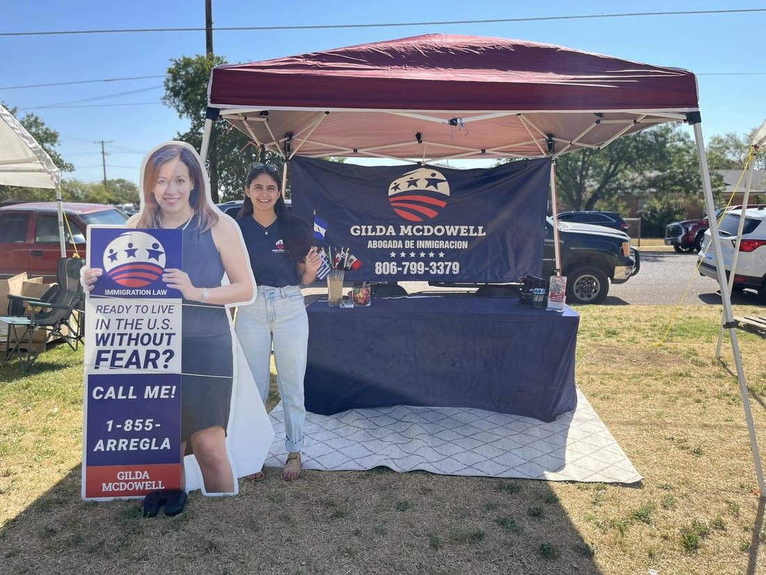 The Law Office of Gilda McDowell booth at an outdoor community event
